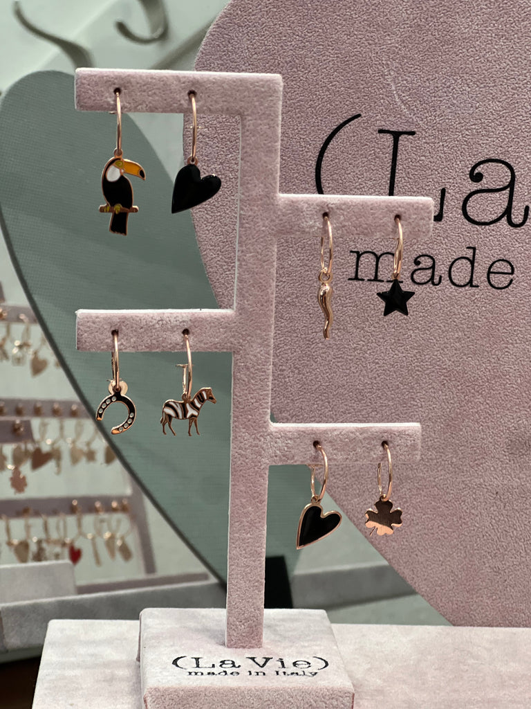 La Vie•Orecchino singolo ad anello con charm•Scegli il tuo