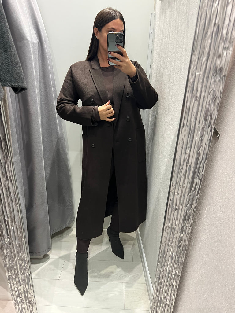 ViCOLO•Cappotto lana doppiopetto tasche applicate