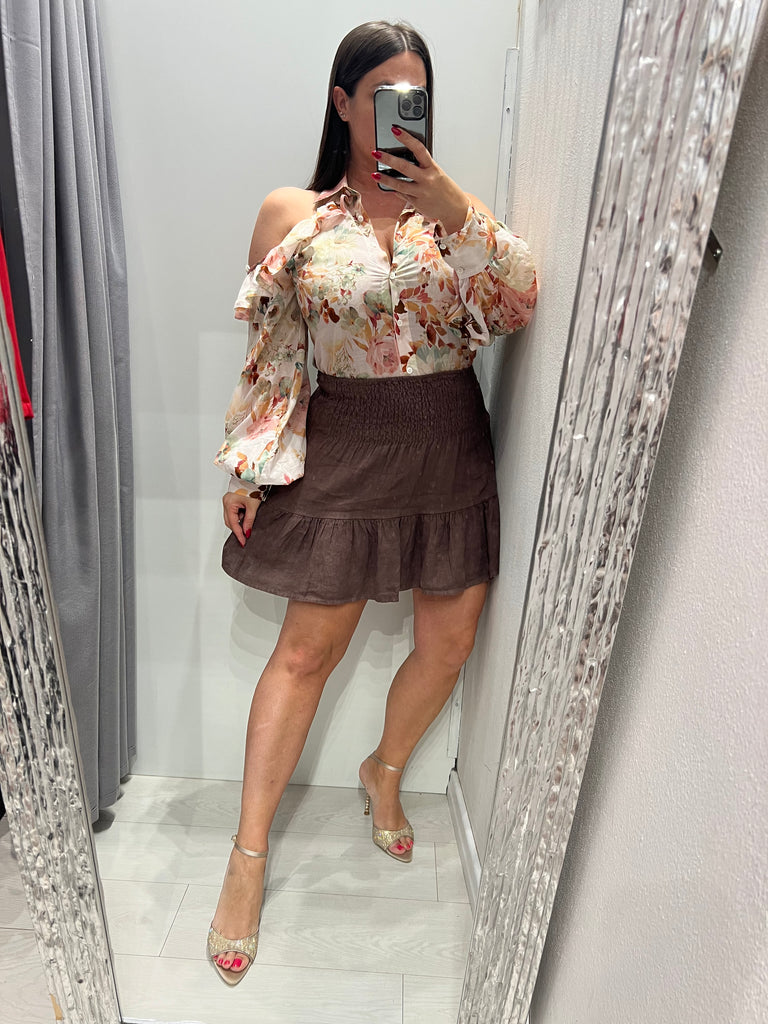 MSS💥ViCOLO•Camicia spalle scoperte fantasia floreale