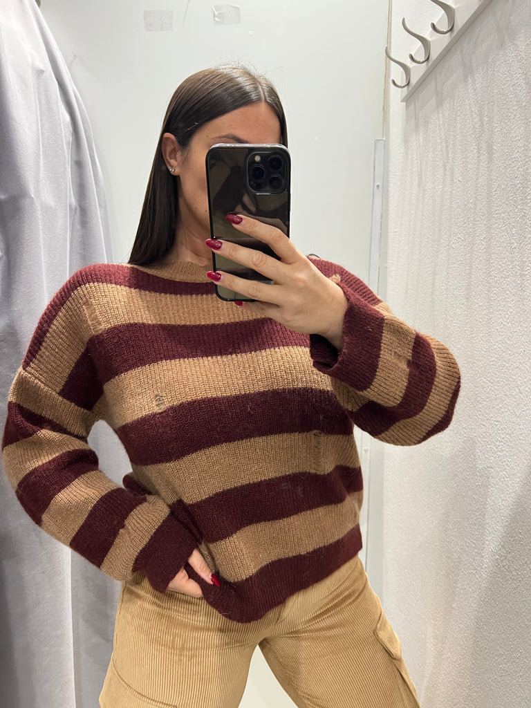 🚨KONTATTO•Maglione fasce con rotture•Più colori