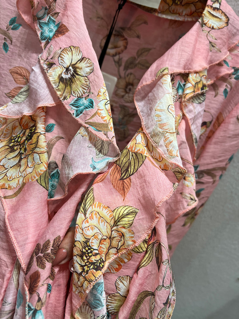 ViCOLO•Camicia volant floreale lyocell