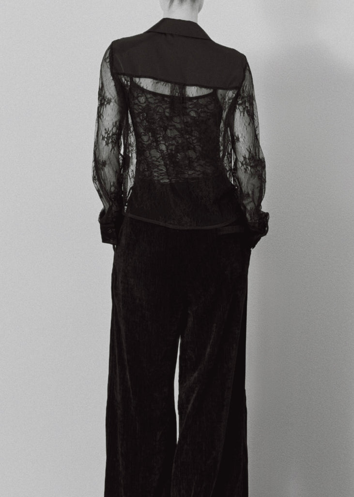 LUMINA•Camicia pizzo e raso nero