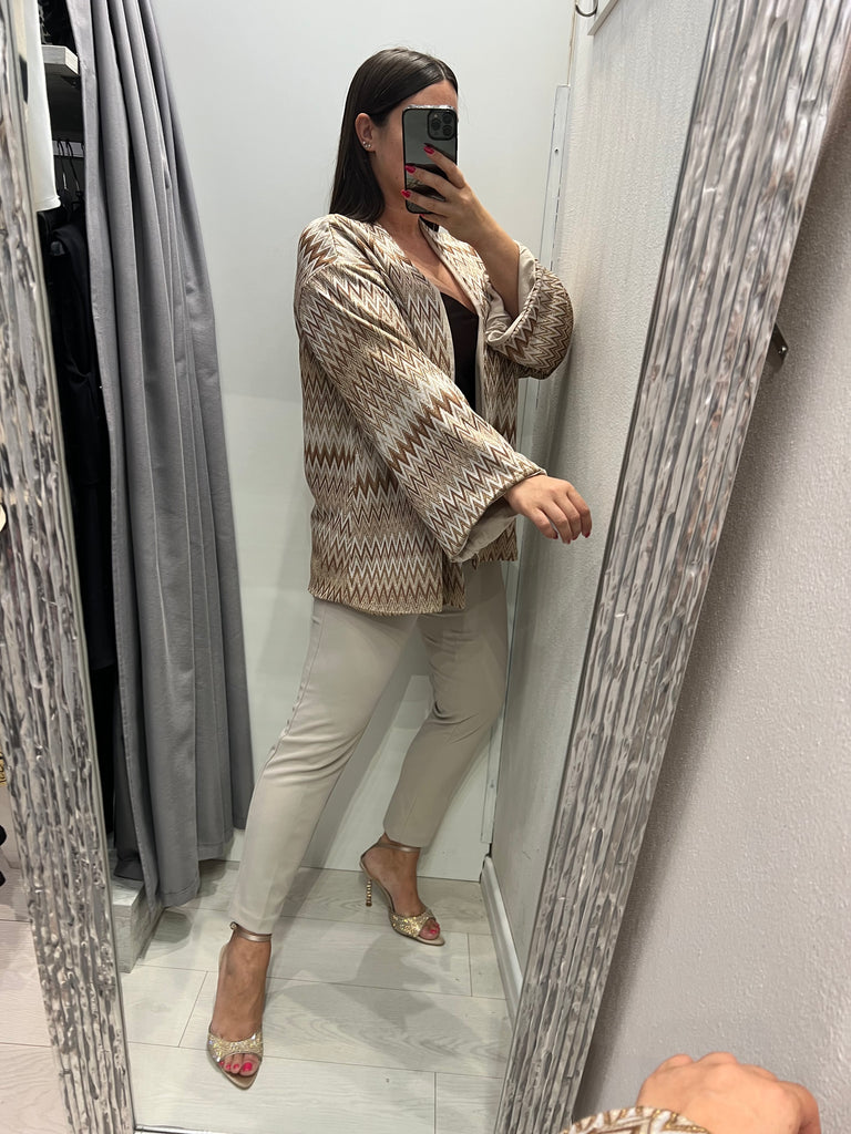 MSS💥HaveOne•Kimono cardigan lurex zig-zag