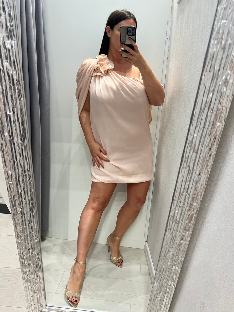 🚨Souvenir•Abitino monospalla filo lurex rosa cipria