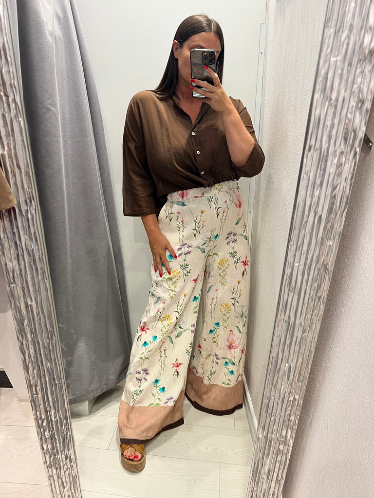 🚨IMPERIAL•Pantalone palazzo fantasia botanica
