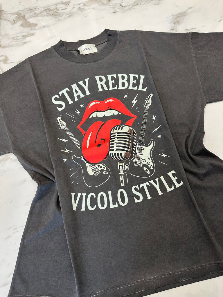 ViCOLO•T-shirt over STAY REBEL