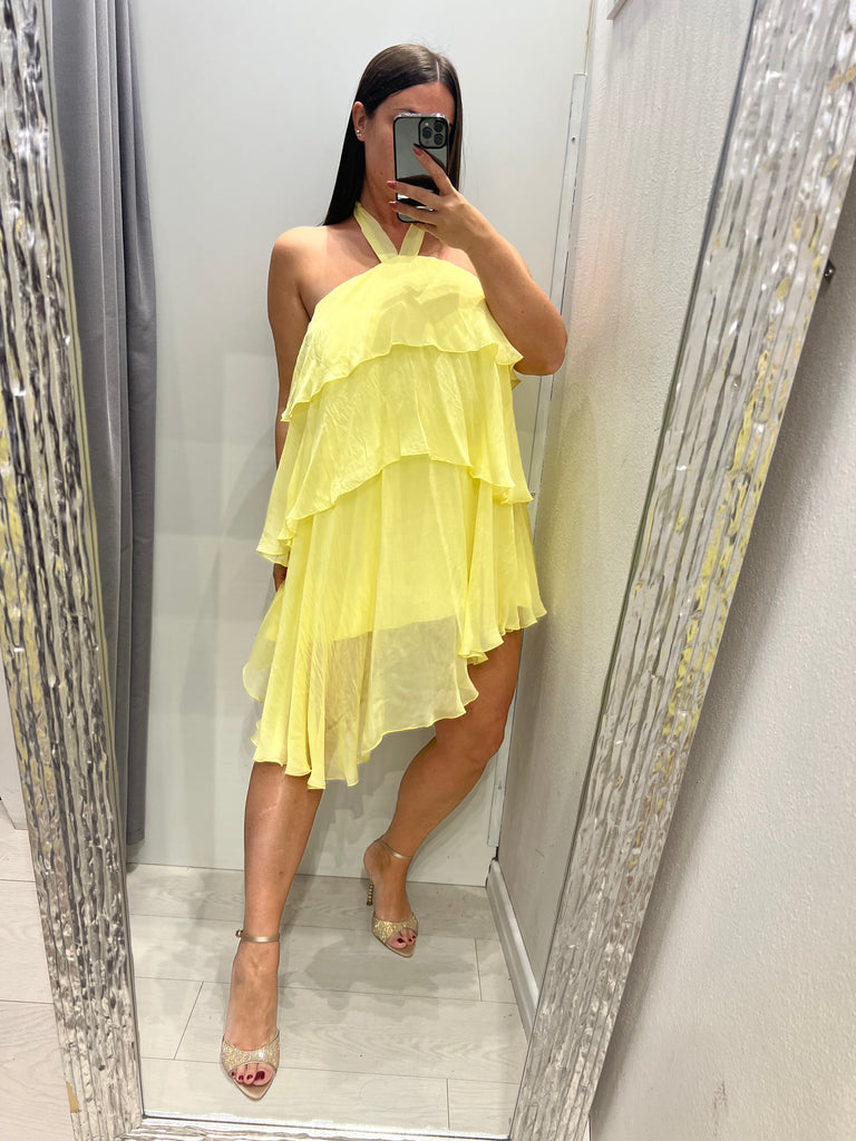 🚨HaveOne•Abitino seta a balze•Giallo