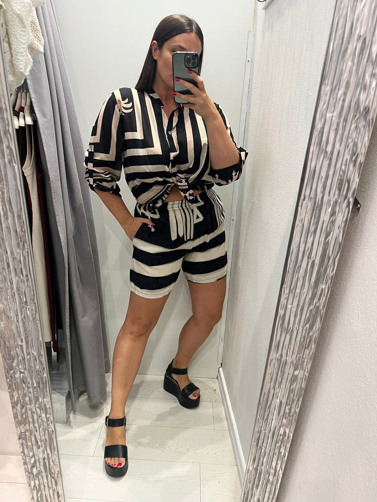 MSS💥HaveOne•Camicia coreana stampa geometrica etnica