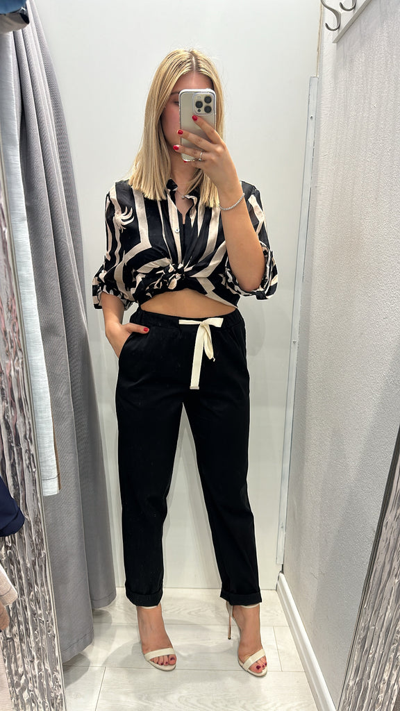 MSS💥ViCOLO•Pantalone tela leggerissima•Nero