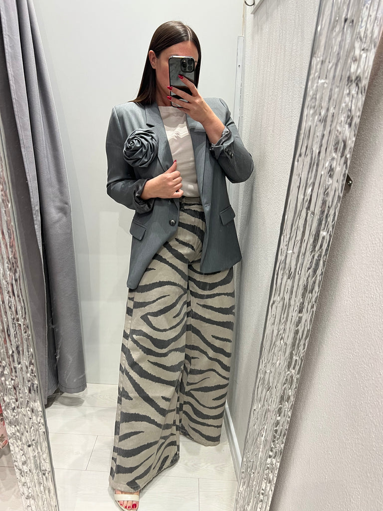 ViCOLO•Jeans palazzo Myrta zebrato