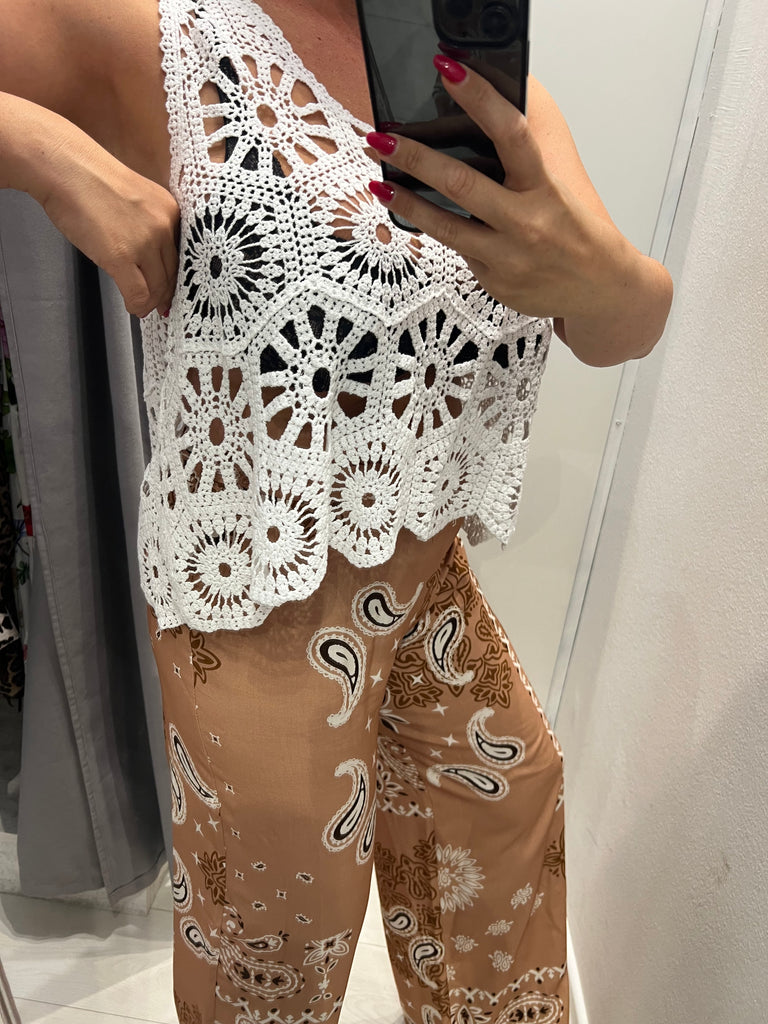 MSS💥HaveOne•Top canotta maglia crochet•Più colori