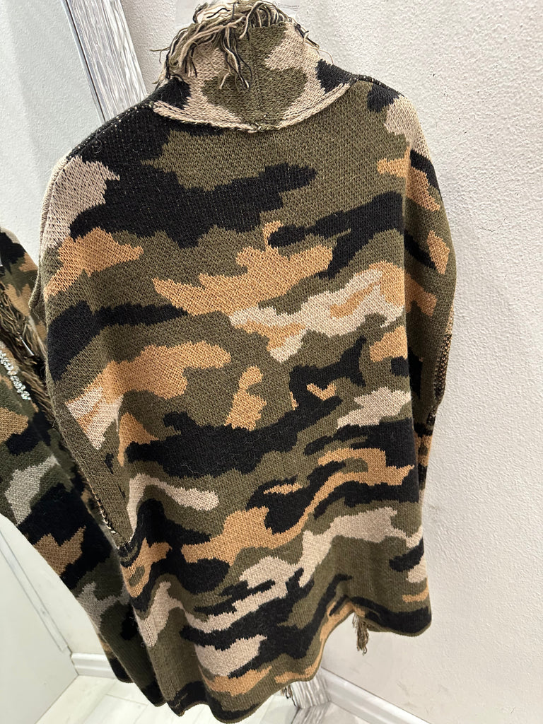HaveOne•Cardigan camouflage strass