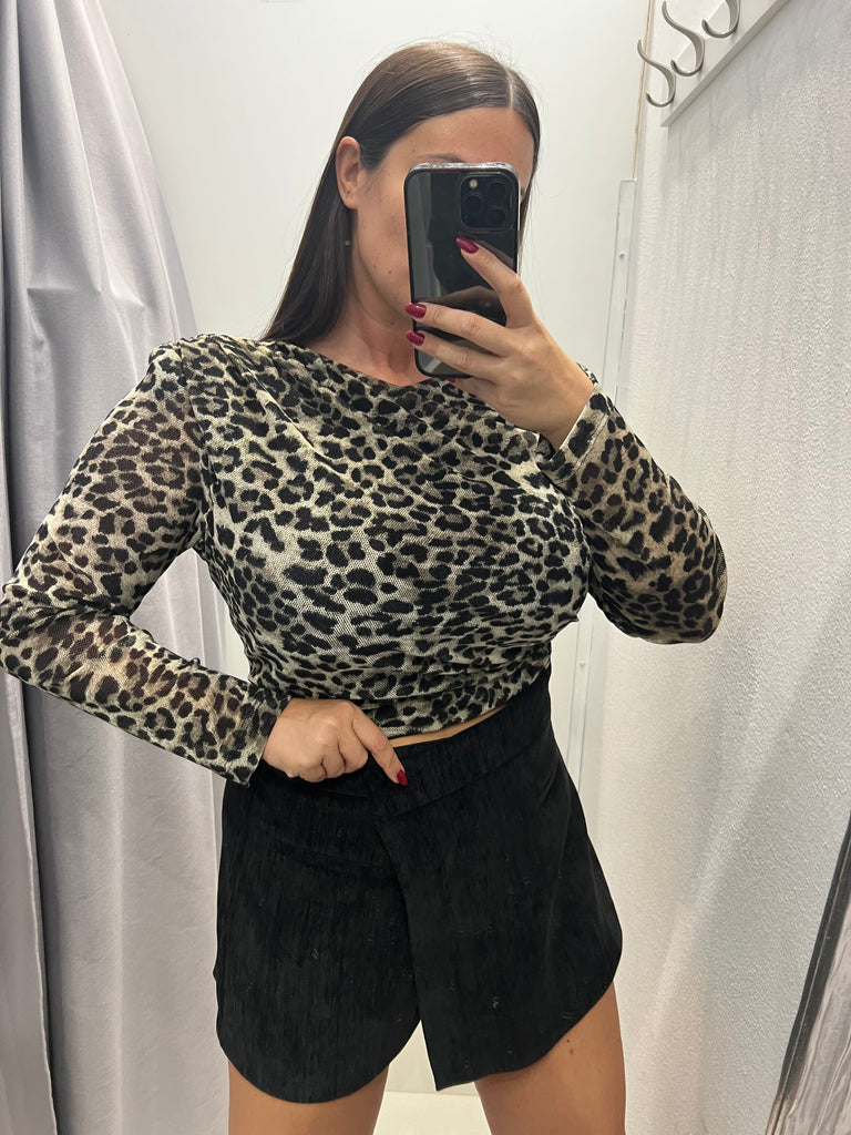 Philia Loft•Maglia maculata crop vellutino