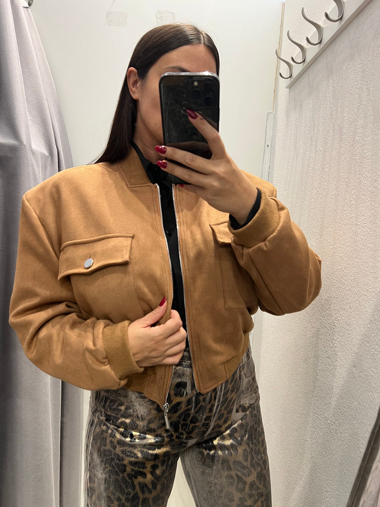 HaveOne•Bomber scamosciato cuoio