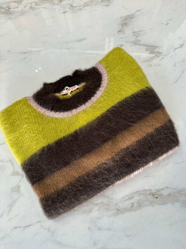 KONTATTO•Maglione a righe misto mohair•Più colori