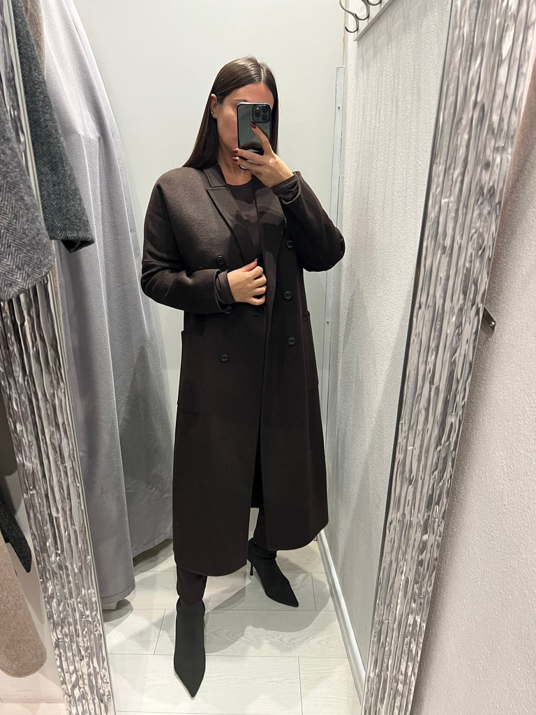 ViCOLO•Cappotto lana doppiopetto tasche applicate