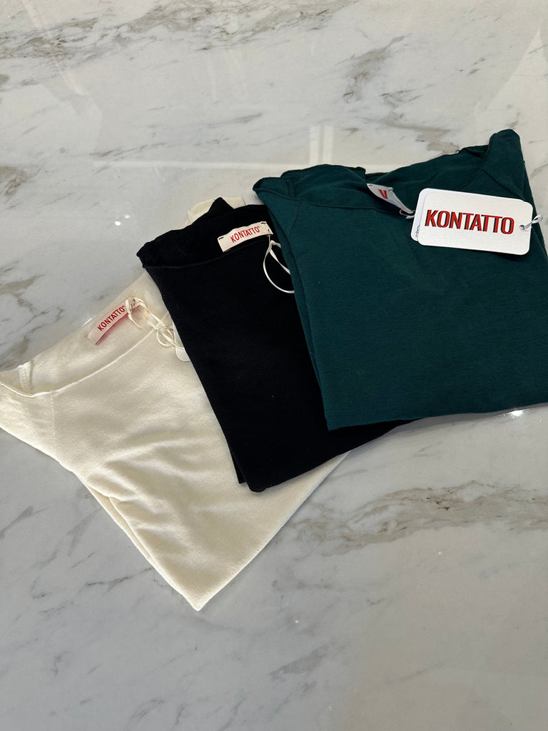 KONTATTO•Maglia lanetta scollo barchetta•Più colori