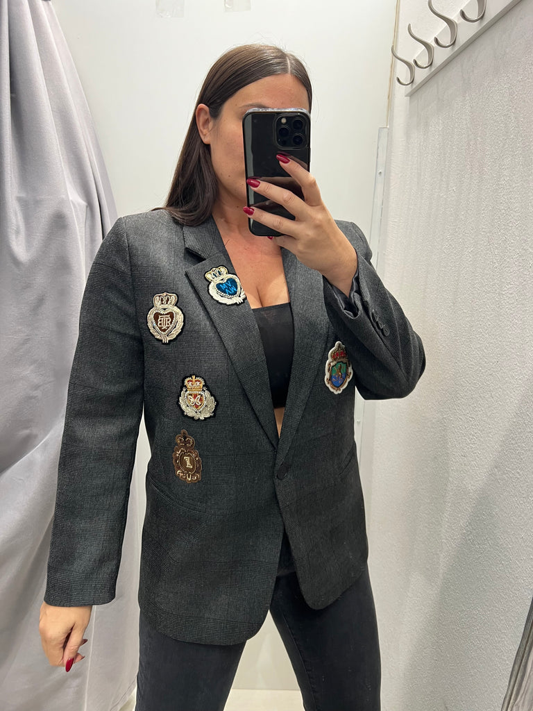 ViCOLO•Giacca over patch strass