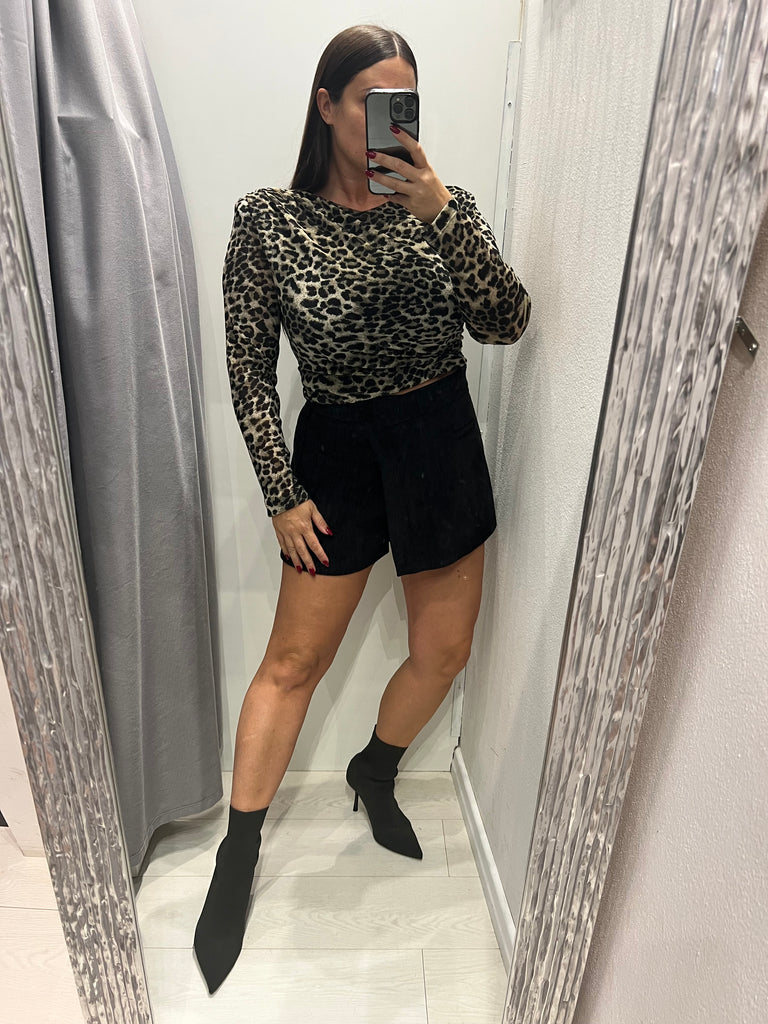 Philia Loft•Maglia maculata crop vellutino