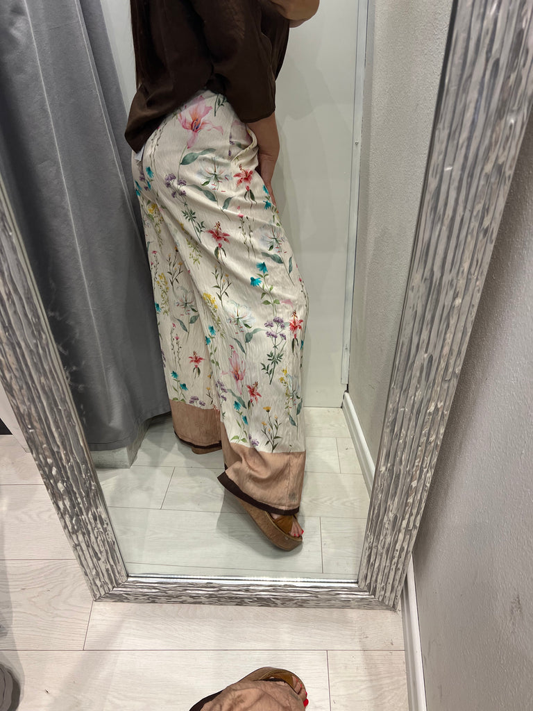 🚨IMPERIAL•Pantalone palazzo fantasia botanica