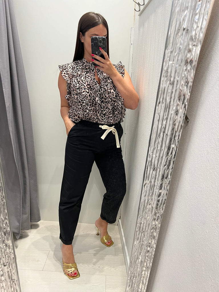 MSS💥ViCOLO•Pantalone tela leggerissima•Nero