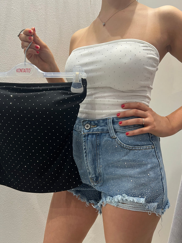 🚨KONTATTO•Shorts strass rotture