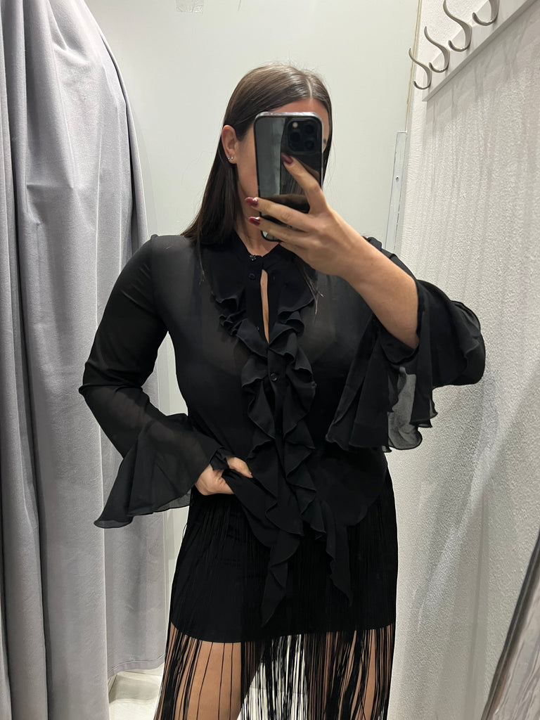 Susy Mix•Camicia rouches Nero