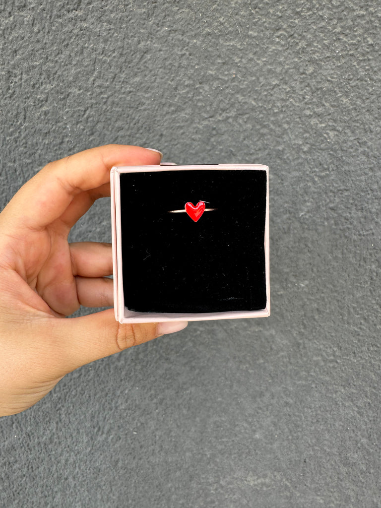 La Vie•Anello regolabile cuore rosso