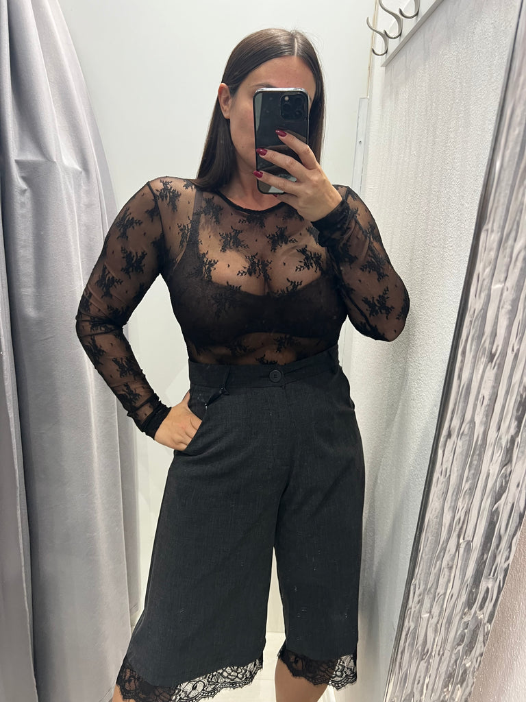 LUMINA•Body pizzo nero