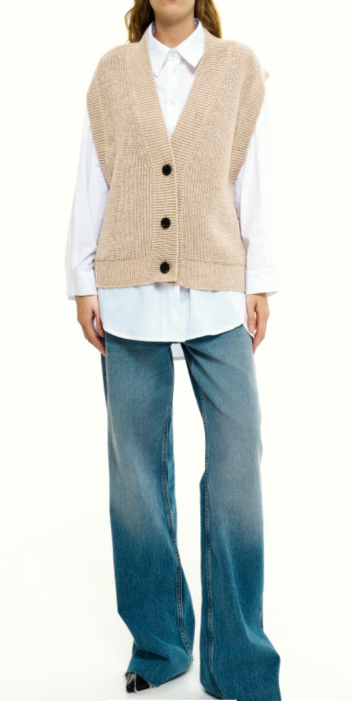 LUMINA•Gilet in maglia bottoni neri•Più colori