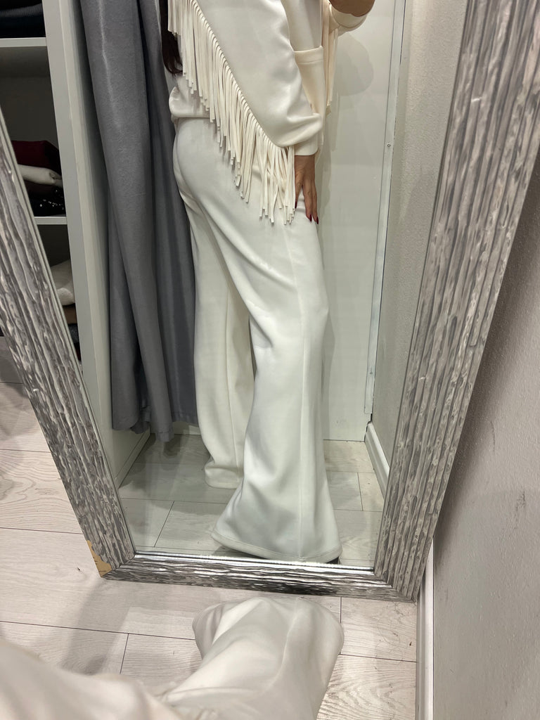 LUMINA•Pantalone zampetta burro in felpa con coulisse Arizona