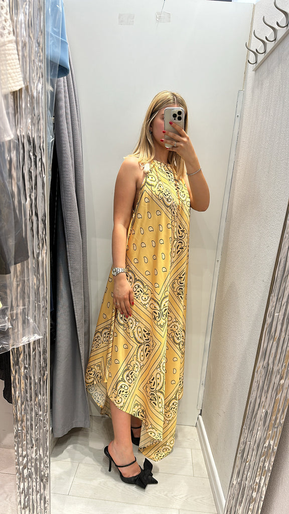 🚨HaveOne•Abito stampa bandana•Giallo