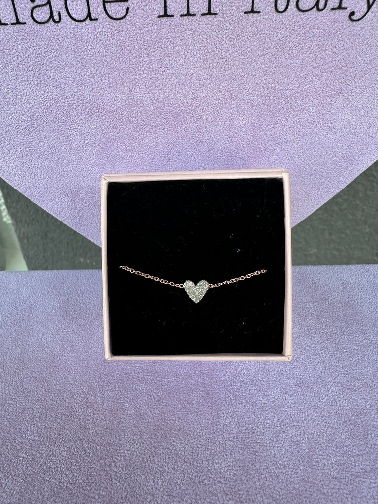 La Vie•Bracciale micro cuore glitter champagne