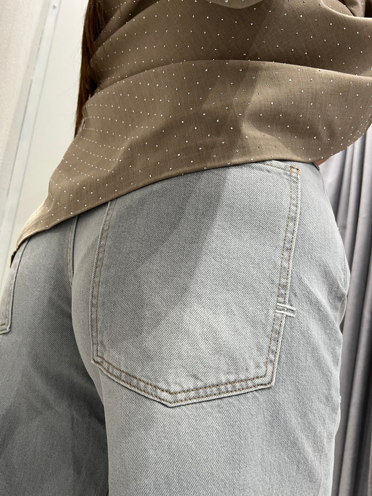 ViCOLO•Jeans palazzo straight grigio Mia