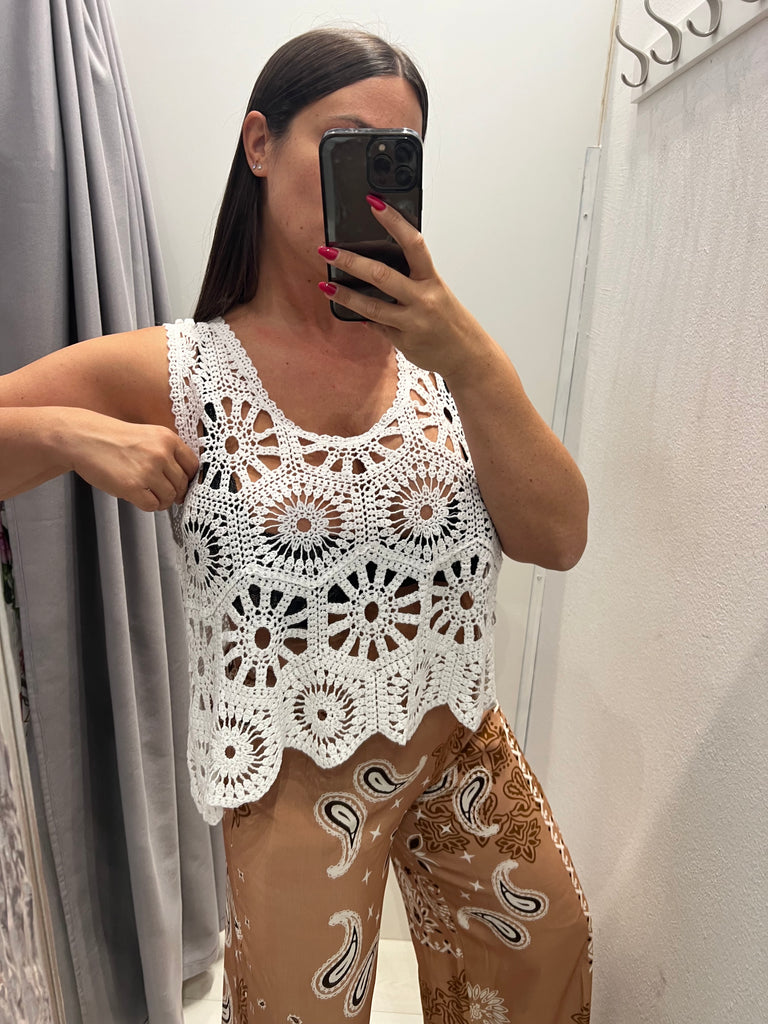 MSS💥HaveOne•Top canotta maglia crochet•Più colori
