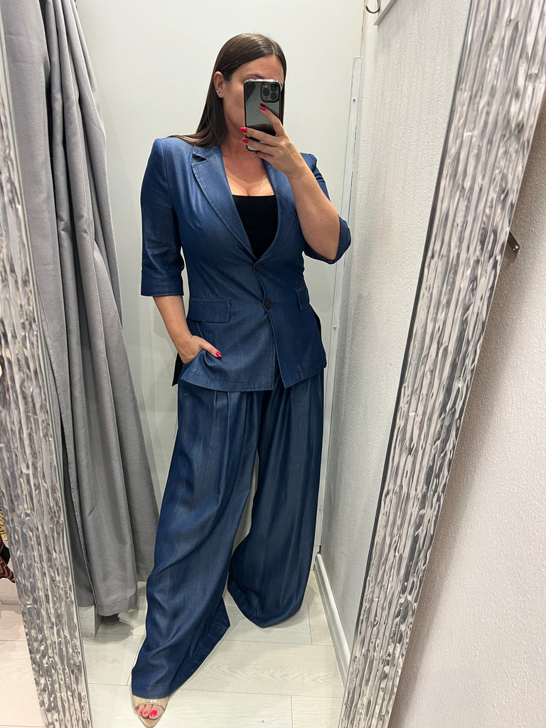 MSS💥IMPERIAL•Giacca Best monopetto manica corta chambray
