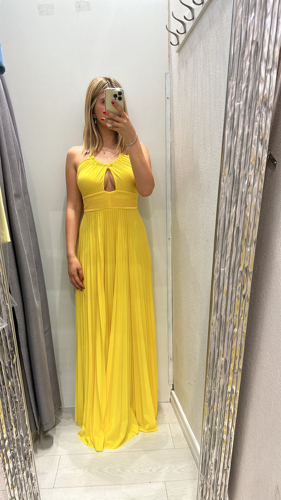 🚨ViCOLO•Abito lungo plissé giallo