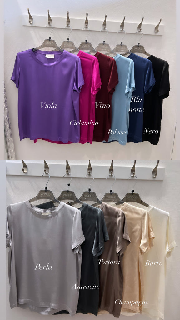 ViCOLO•T-shirt in raso di viscosa•Più colori