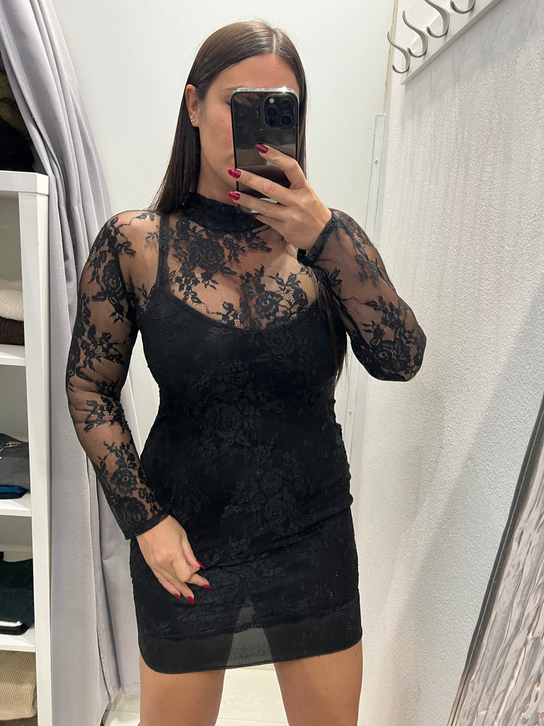 HaveOne•Abitino nero in pizzo