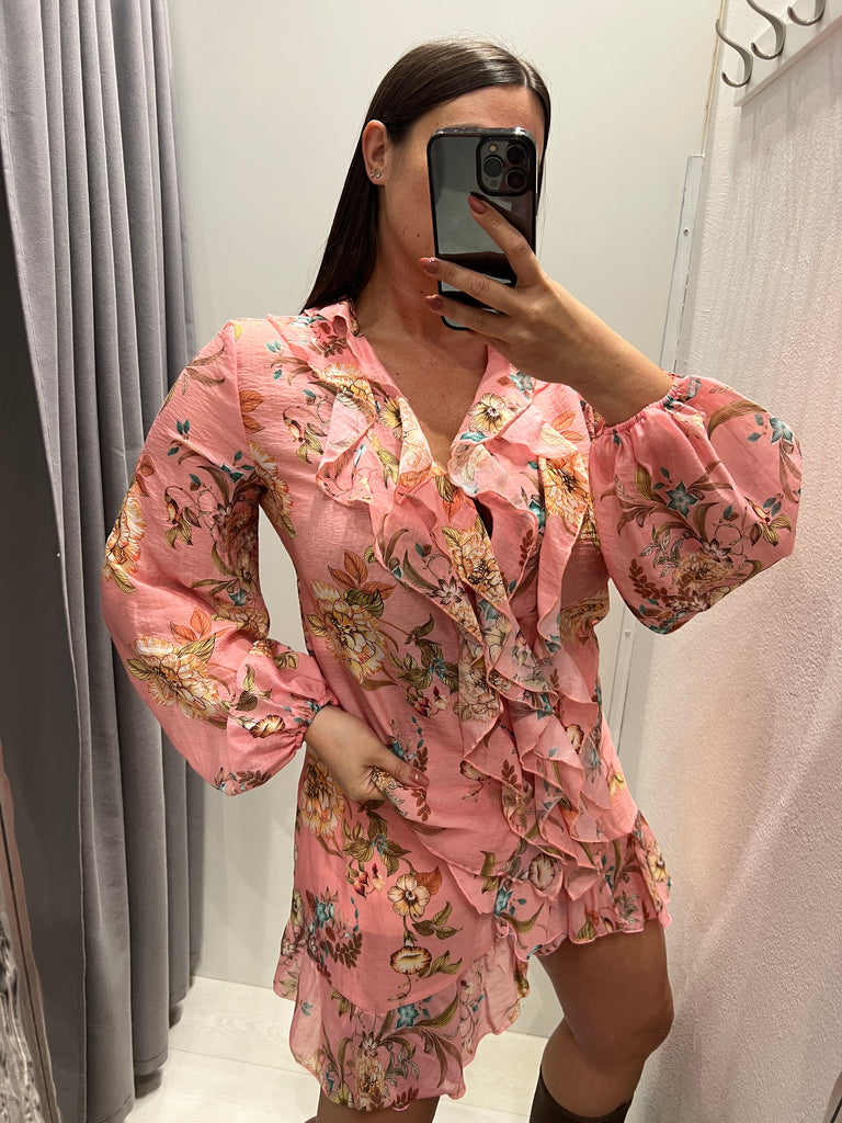 ViCOLO•Camicia volant floreale lyocell