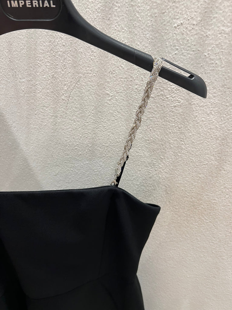 🚨IMPERIAL•Abitino con spallini gioiello•Nero+strass argento