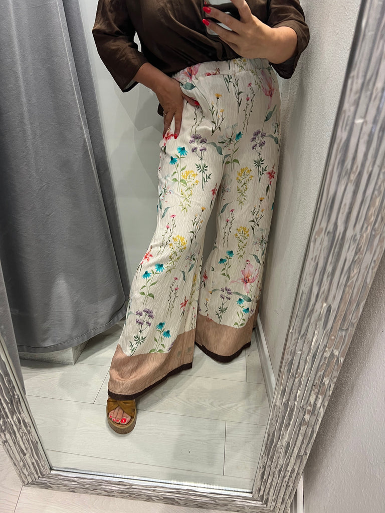 🚨IMPERIAL•Pantalone palazzo fantasia botanica