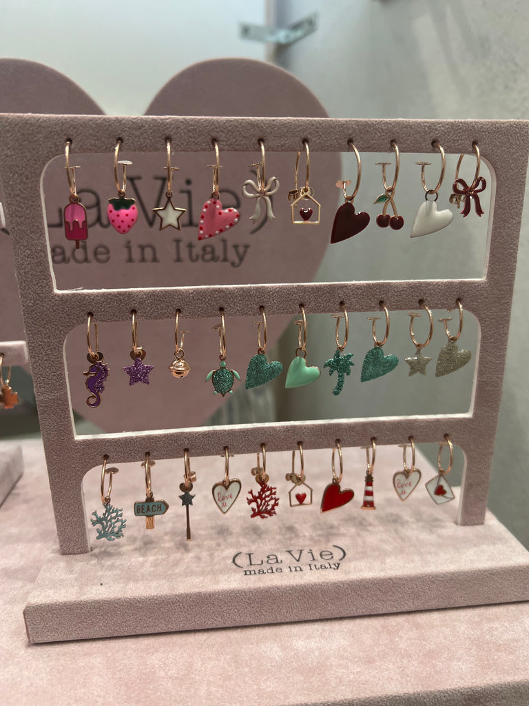 La Vie•Orecchino singolo ad anello con charm•Scegli il tuo
