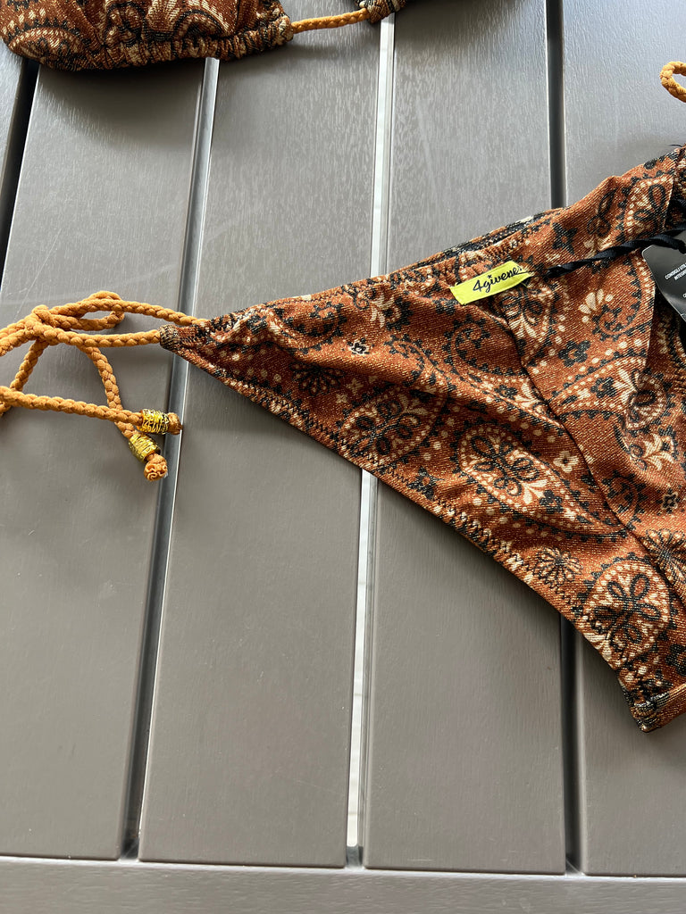🚨4giveness-Bikini triangolo e slip laccetti Indio Ocellot