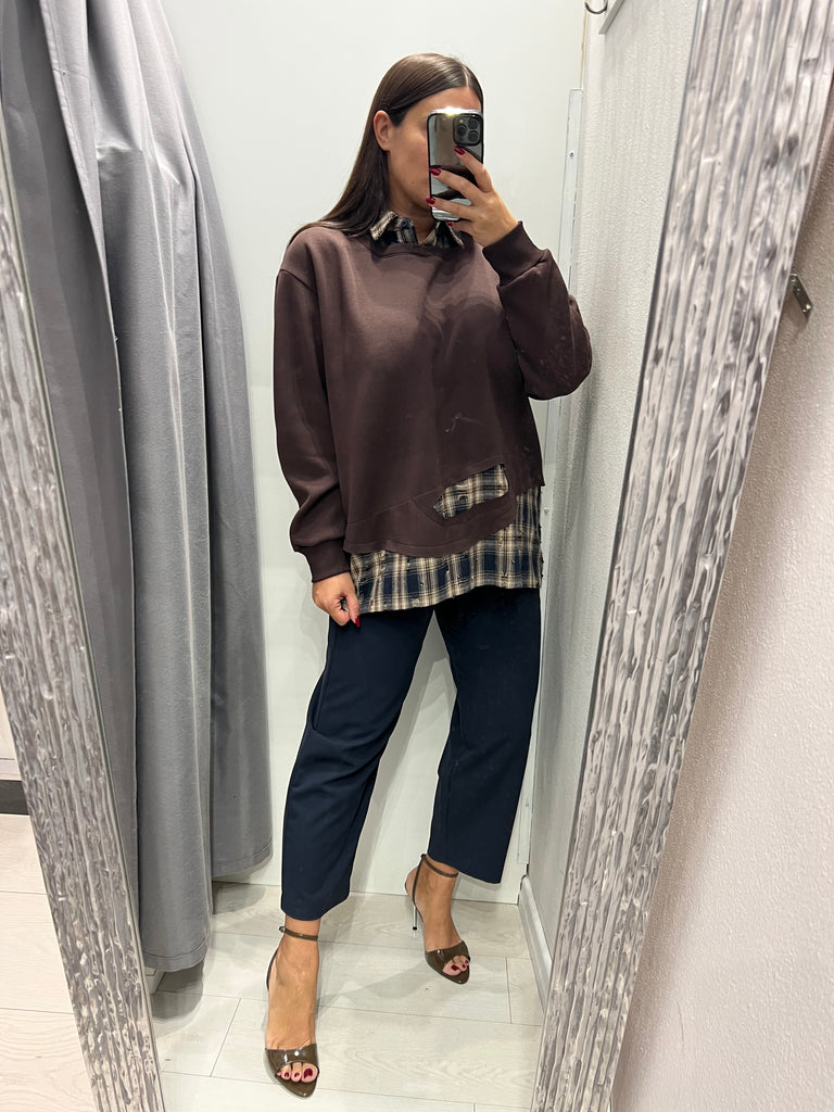 ViCOLO•Felpa combinata con camicia