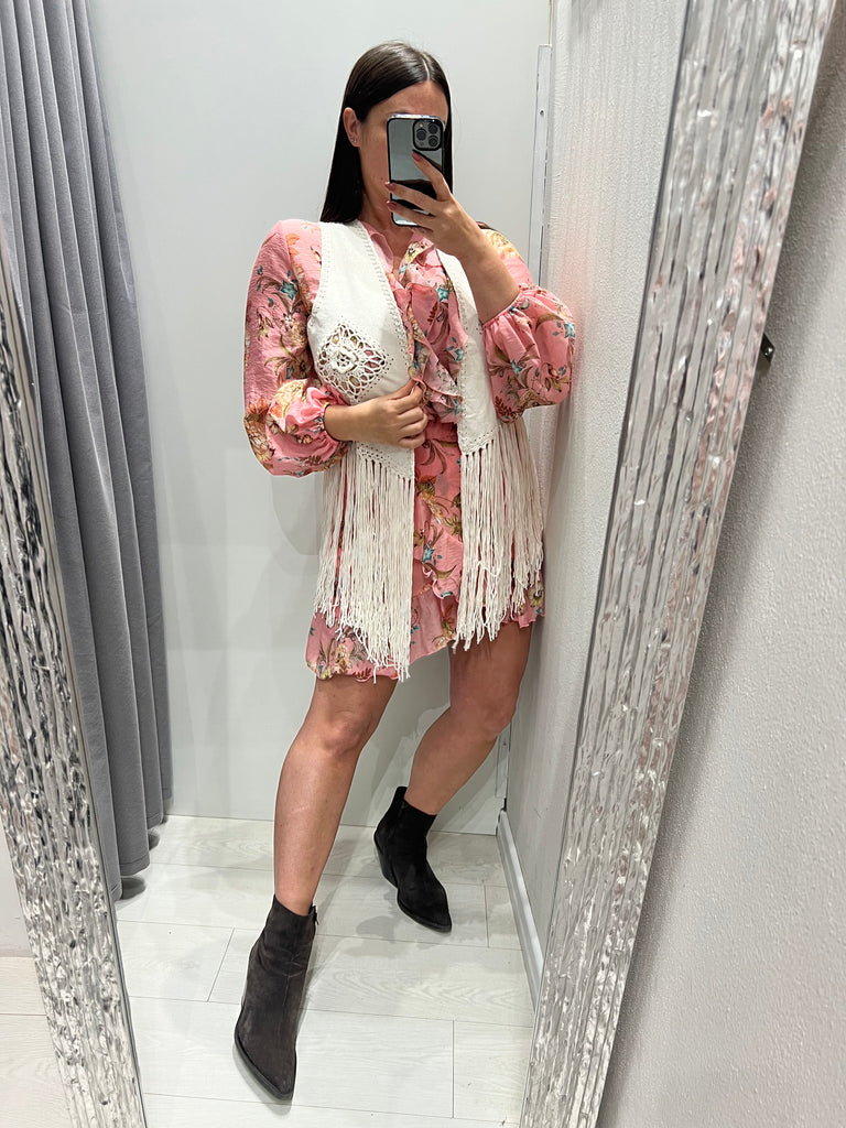 ViCOLO•Camicia volant floreale lyocell