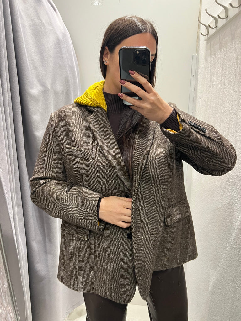 ViCOLO•Giacca cappottino cappuccio in maglia