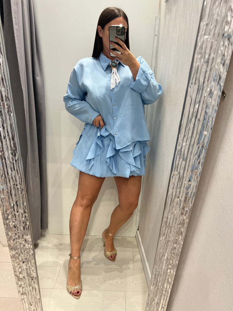 MSS💥HaveOne•Camicia celeste con bandana