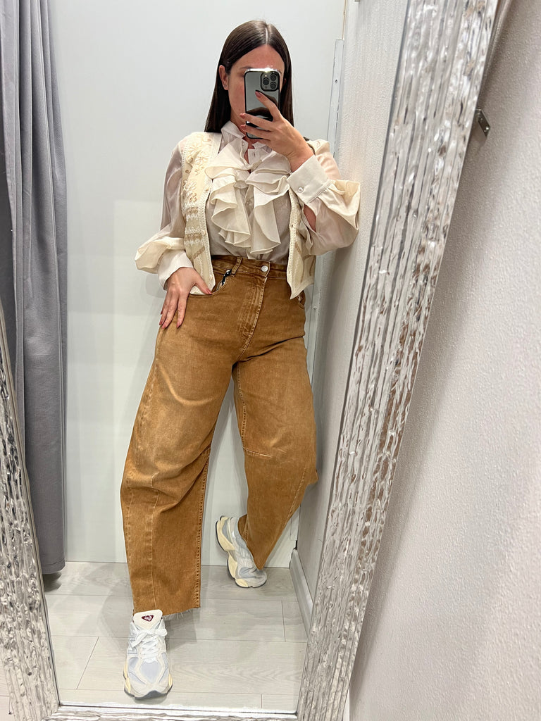 HaveOne•Jeans pantalone Barbara terra