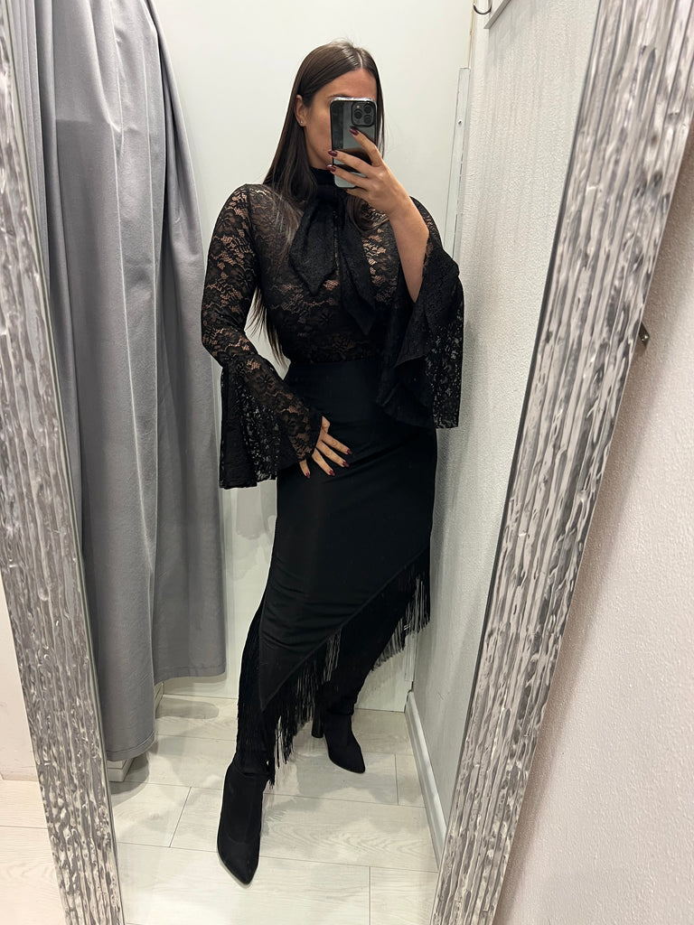 KONTATTO•Maglia pizzo manica campana